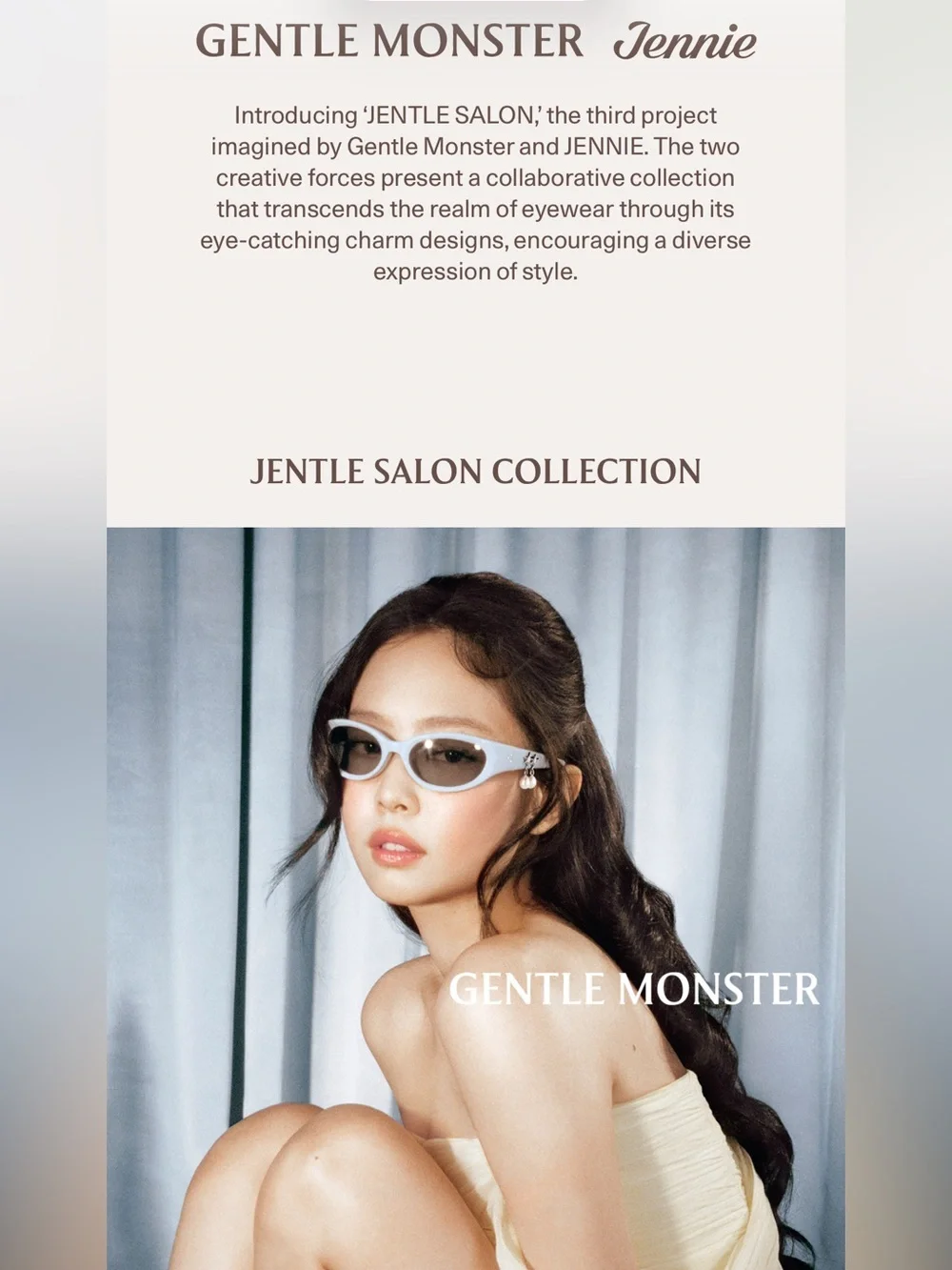 GENTLE MONSTER Glossy Black Cat-Eye Sunglasses with Dark Lenses